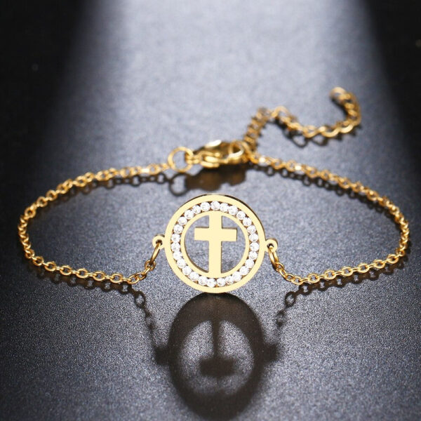 Round Cross Christian Bracelet
